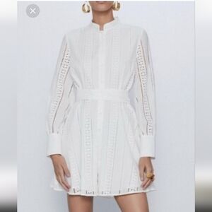 Elegant White Eyelet Dress